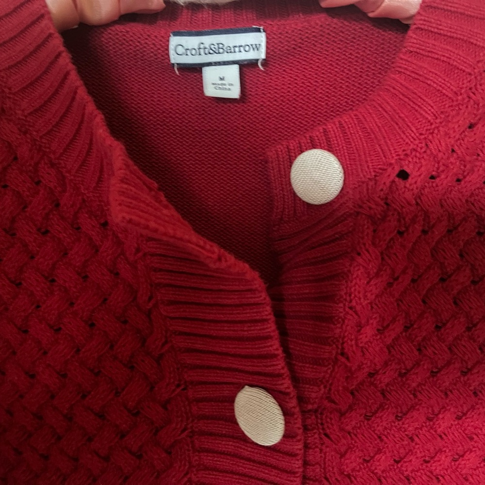 Croft&Barrow Cotton cardi. 3/4 sleeves. 100% cotton. Size M. 20” PTP
